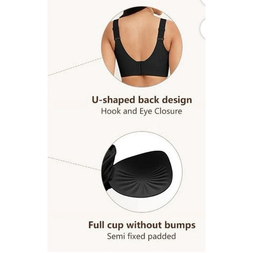 Daystry Smooth Wireless Bra Comfort Seamless Full Coverage Beige Women Size 4XL - Picture 8 of 9